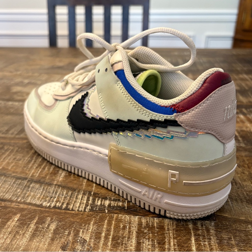 Nike Air Force One Women's Sneakers in Cream, Black, and Red - Picture 7 of 7
